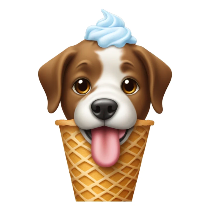 A dog eating ice cream on the beach sticker