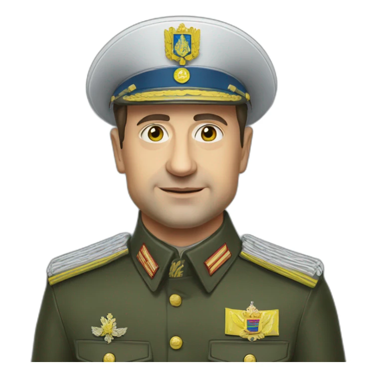 President of Ukraine Zelensky in military clothes sticker