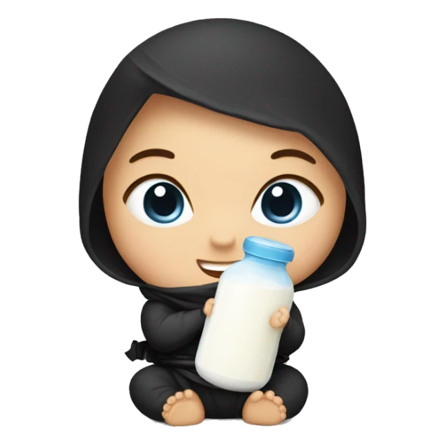 baby ninja with milk bottle  sticker