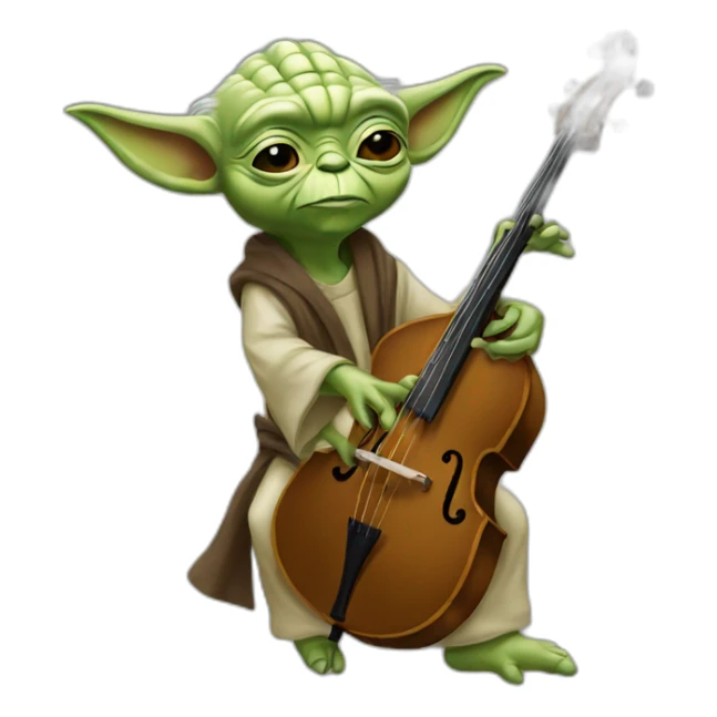 yoda-playing-upright-bass Download emoji sticker