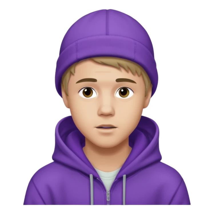 justin bieber, wear purple hoodie sticker