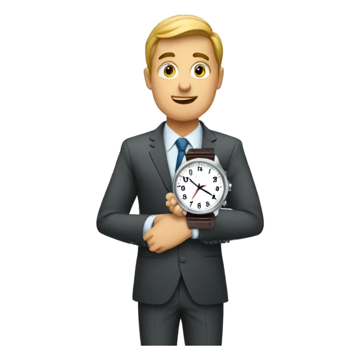 Businessman checking the time on his watch sticker