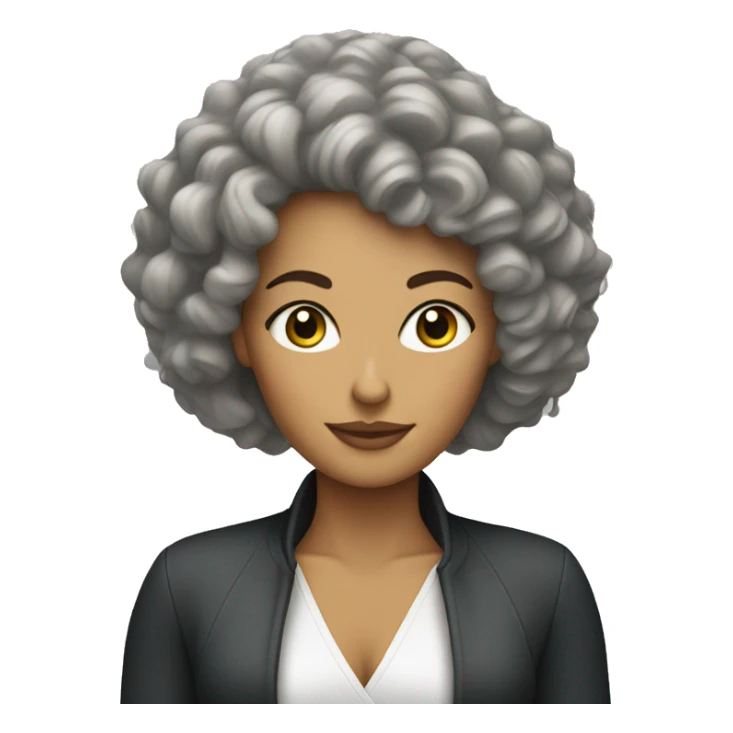 a woman with a hair-drying perm sticker