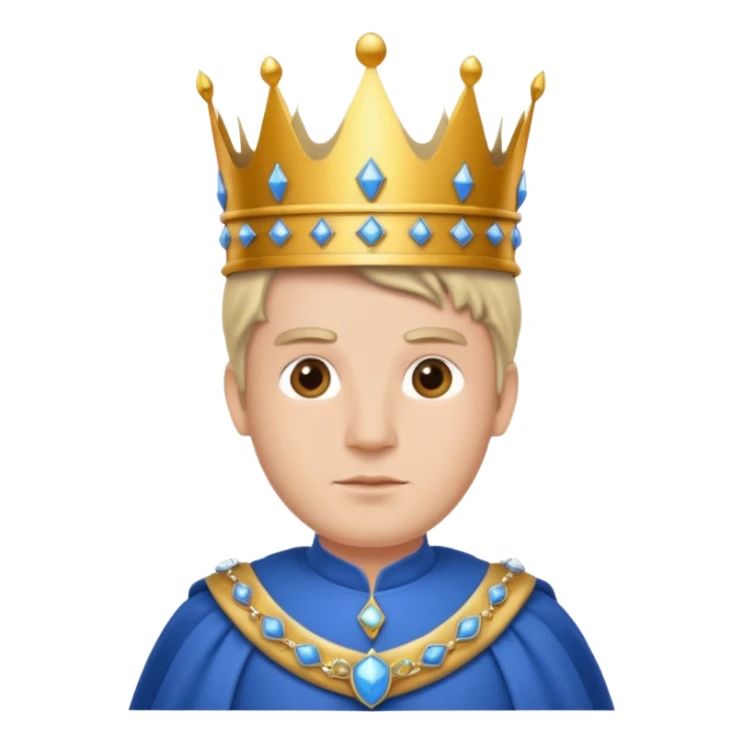 king with crown and blue outfit sticker
