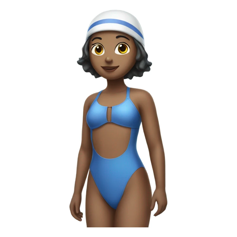 Girl in a swim cap and swimsuit sticker