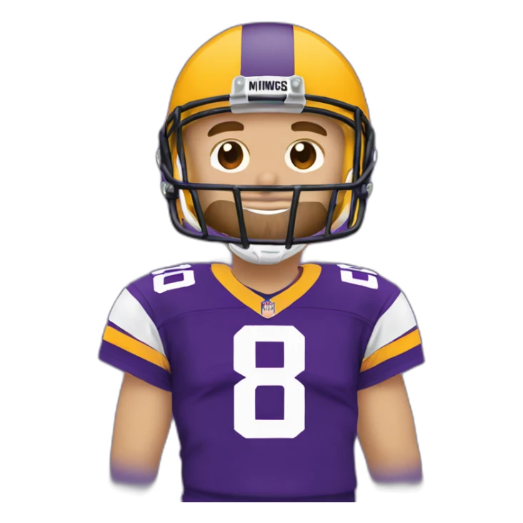 Kirk cousins with number 8 Minnesota Vikings purple jersey sticker