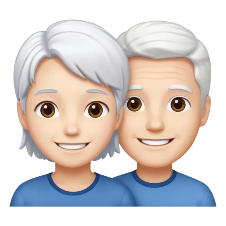 pure white hair, cute Boy girl sticker