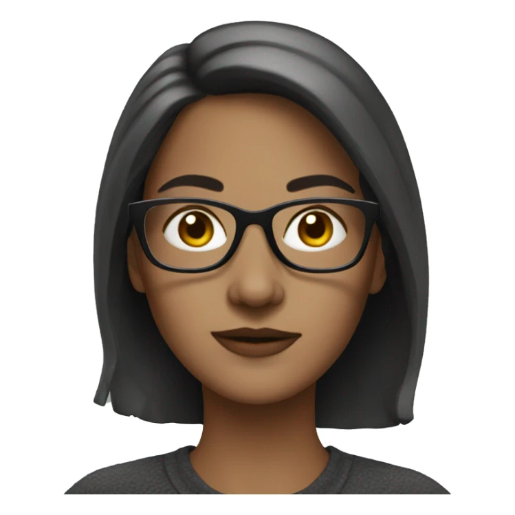 White brunette woman with glasses  sticker