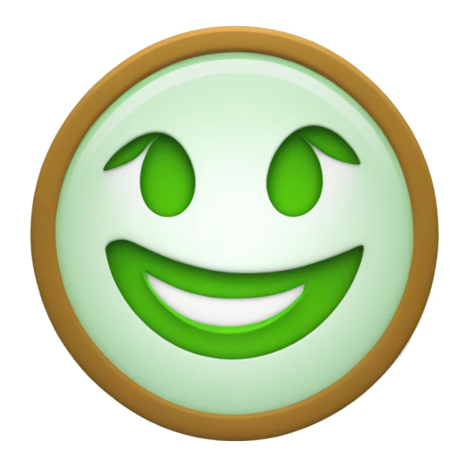 a green A on a white background, encircled by a green circle sticker