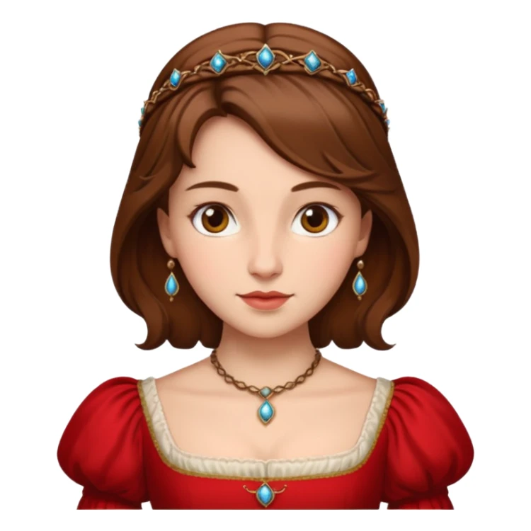 Renaissance lady – brown hair, red dress  sticker