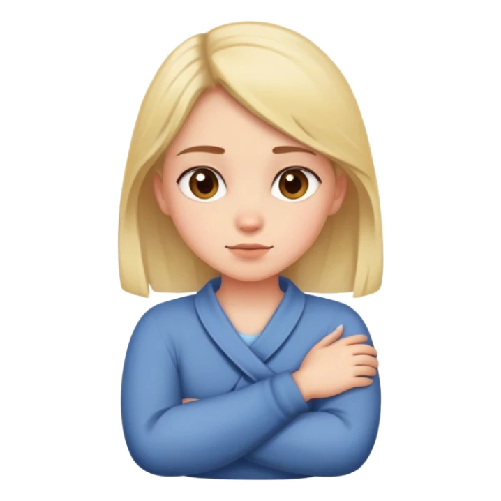 Crossed arms around neck girl  sticker