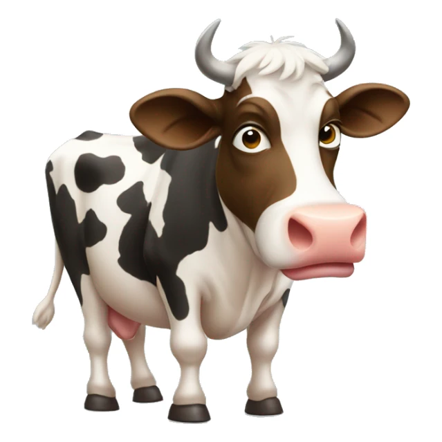 Cow listen to music sticker