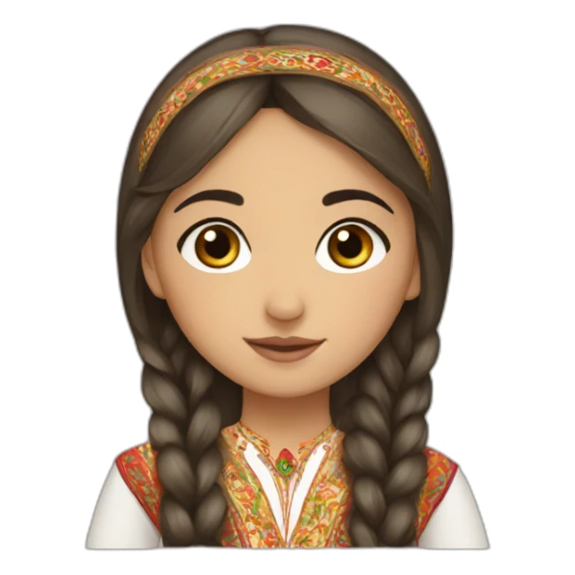 azerbaijani girl in traditional custom sticker