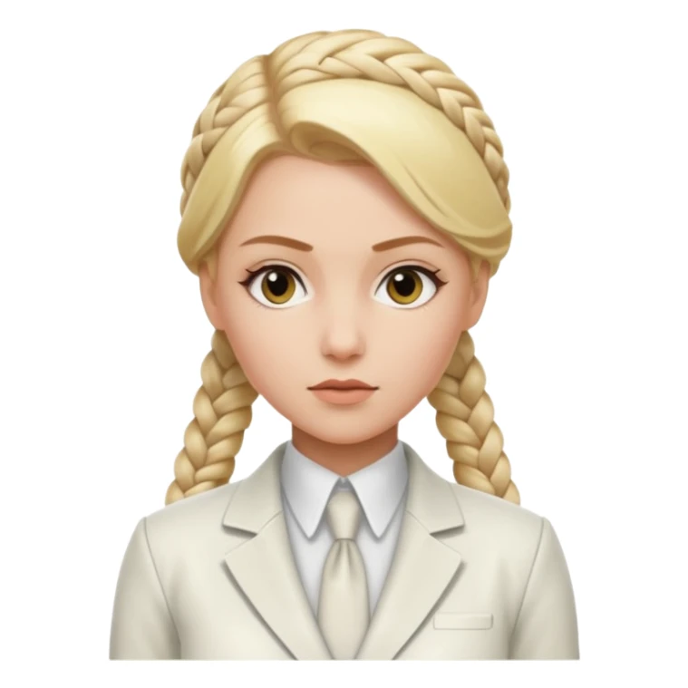 yelena belova in white widow suit with blonde hair in a braid sticker