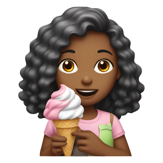 Girls eating ice cream with her friends sticker