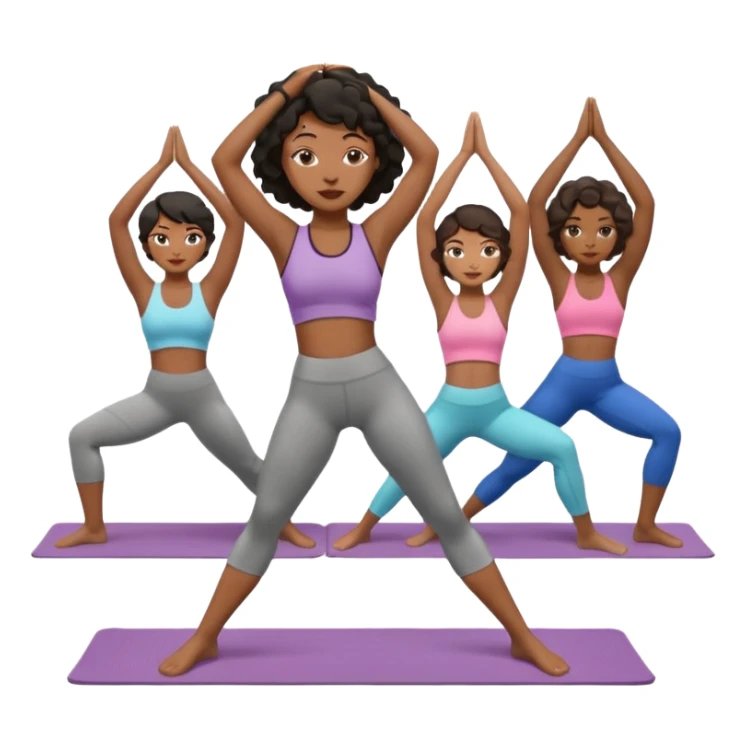 black women doing yoga with short hair wavy cut sticker