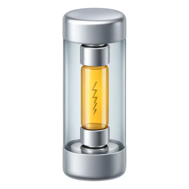 tiny glass fuse with metal caps sticker