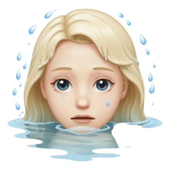 Tête qui se noit dans l’eau avec l’eau qui monte jusqu’à la moitié du visage  sticker