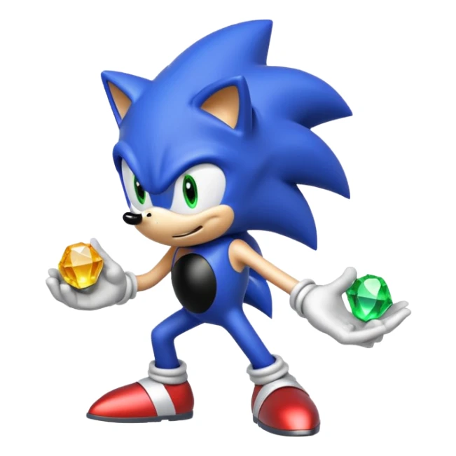 I want Sonic the hedgehog with chaos emeralds sticker