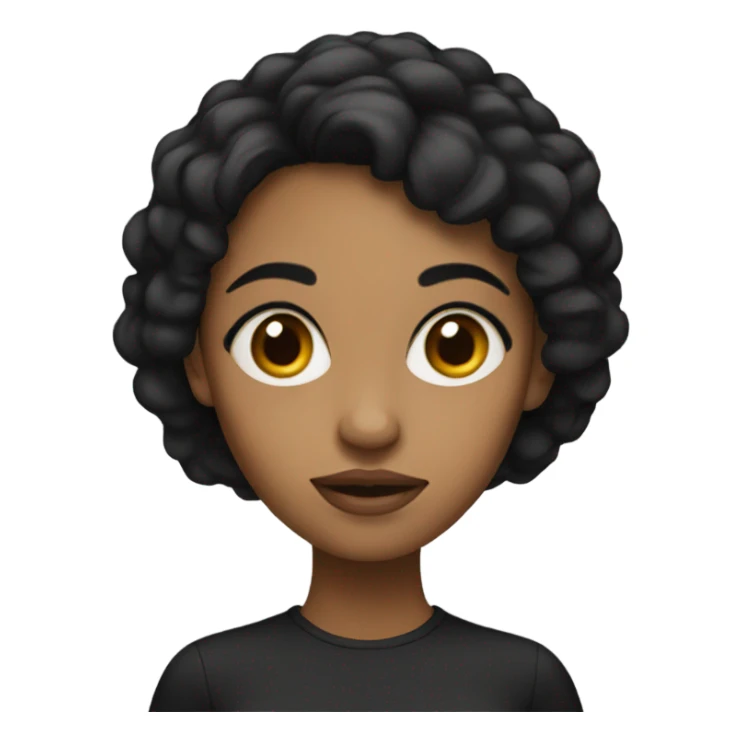brown woman with big eyes black hair sticker