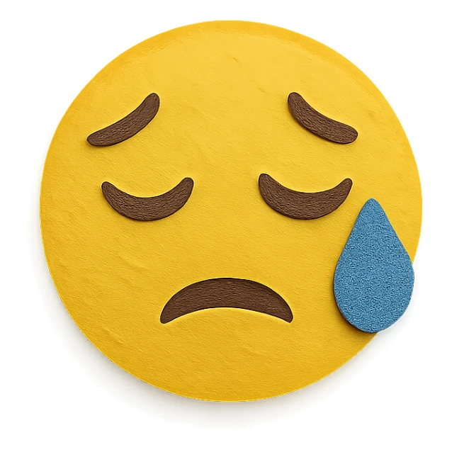 yellow emoji face making a 'whew' expression sticker