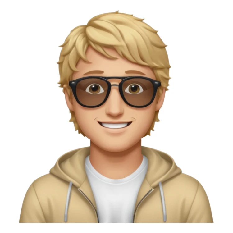 logan paul emoji, wearing sunglasses, confident smile sticker