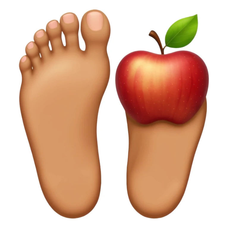 two feet, one slightly in front of the other, apple emoji style sticker
