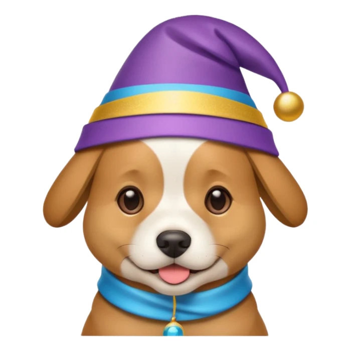 Dog in new yaer hat wrapped paper new yaer  sticker