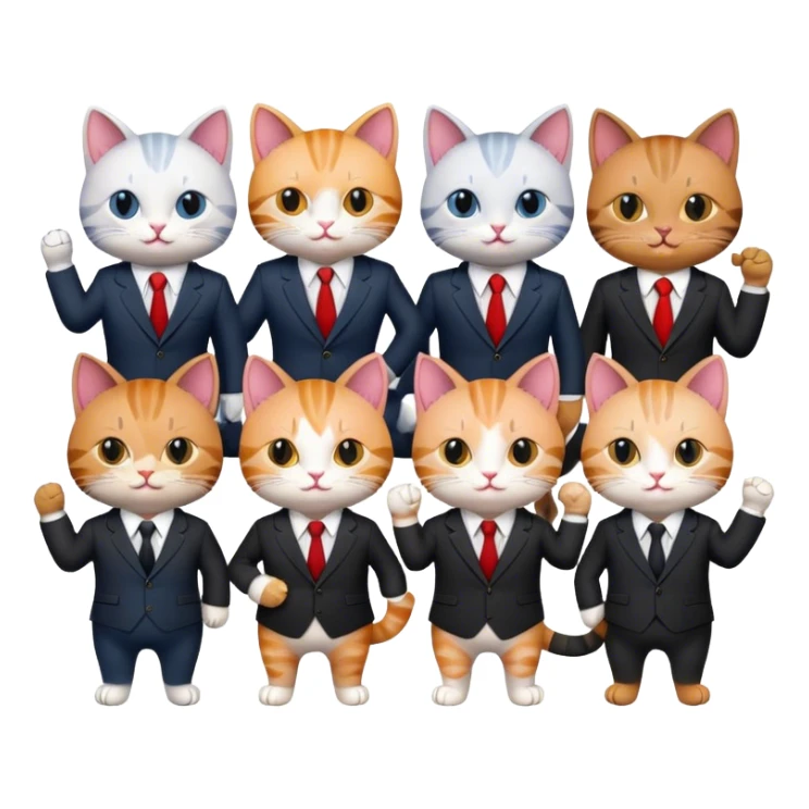 cats in suits celebrating a career milestone sticker