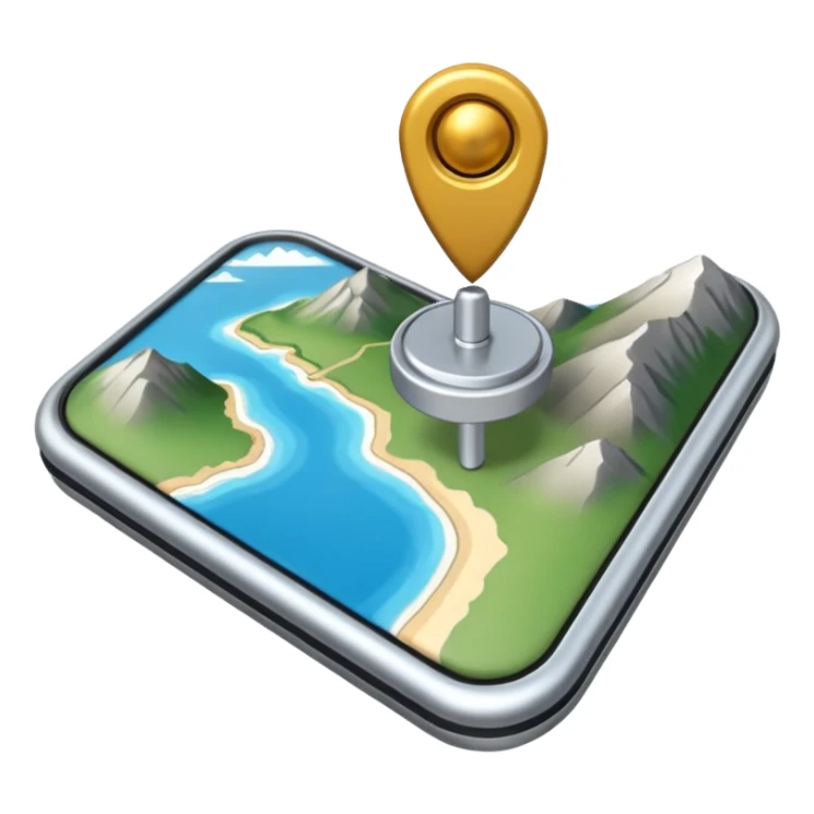 gps locater pin on west coast nz terrain map sticker