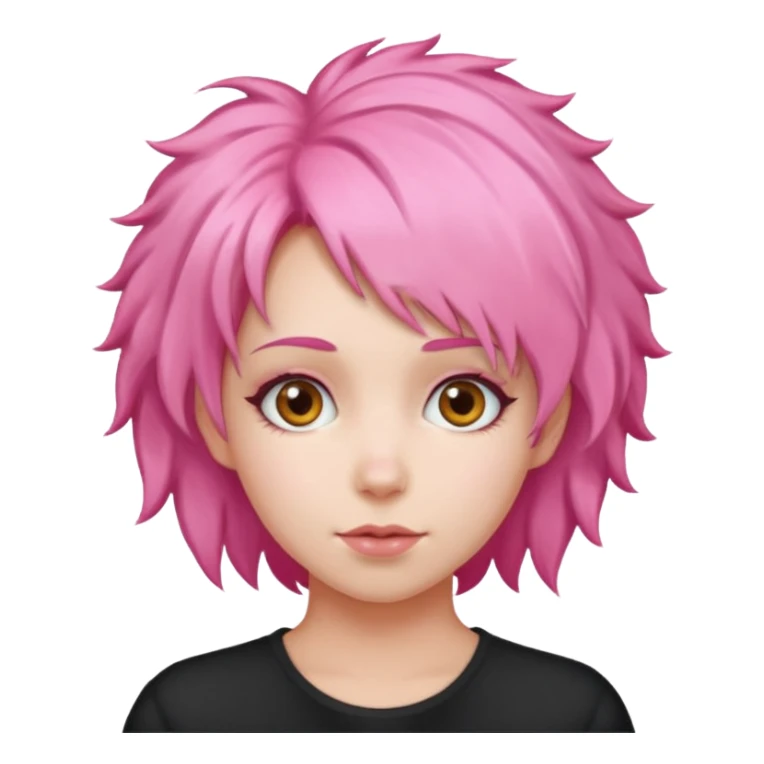  fluffy pink  hair woman sticker