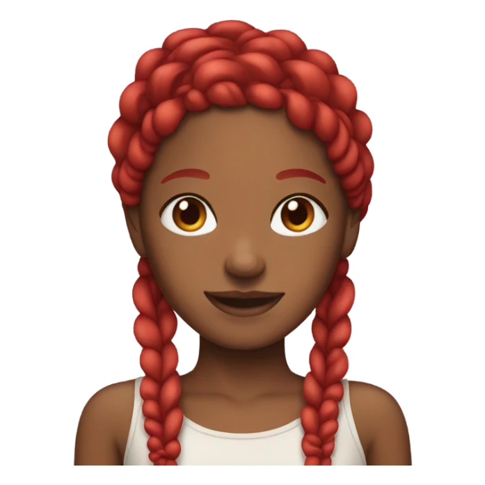 Brown skin girl with red braids  sticker