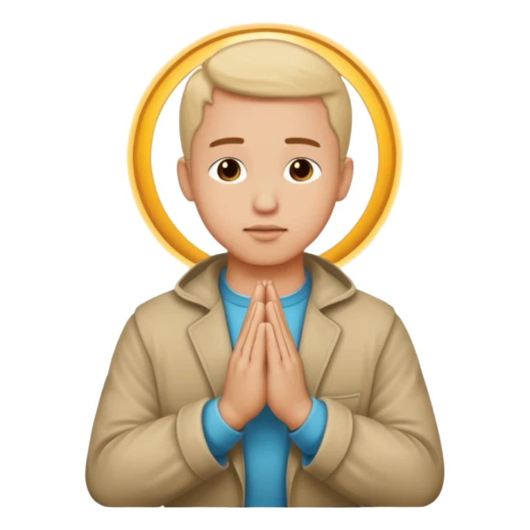 make praying man emoji looks exactly using default iphone emoji icons like man, and pray hands sticker