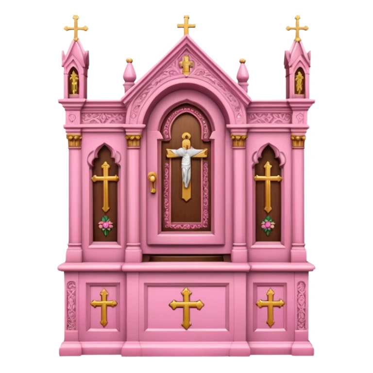 make a catholic confessional with very girly pink tones. sticker