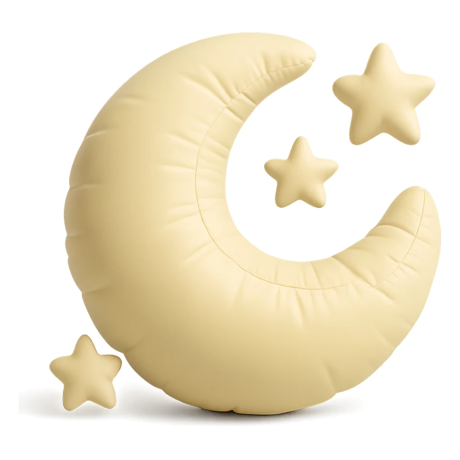 moon with stars, dreamy and soft appearance, cushion style sticker