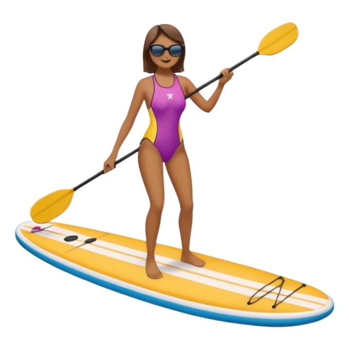 Creame una persona haciendo paddle board sticker