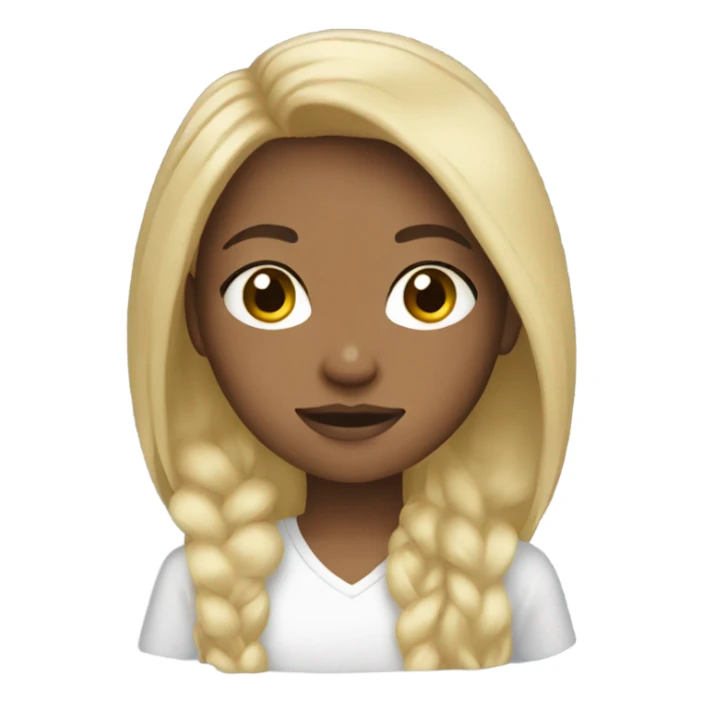 Mixed race girl with long blonde hair  sticker