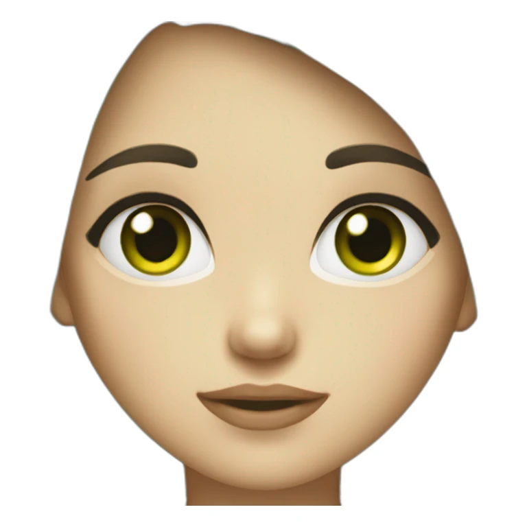 girl with short black hairs and green eyes sticker