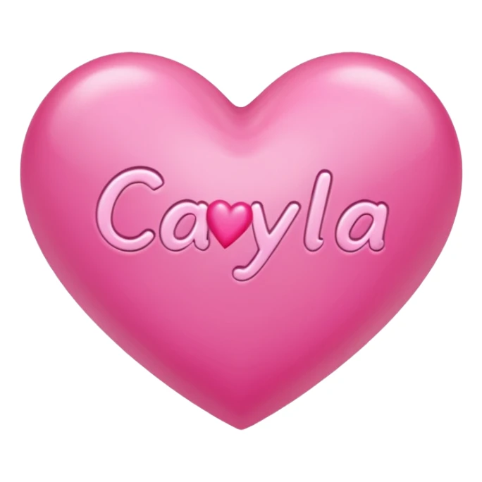A pink heart with a name Cayla inside it sticker