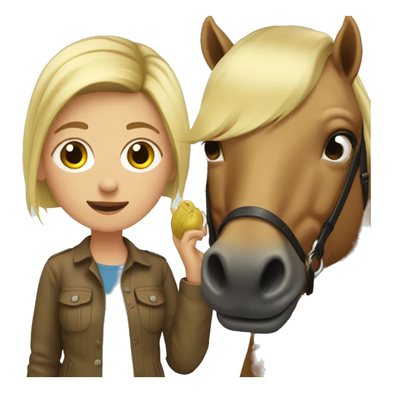 Dirty blonde girl with a seal bay horse  sticker