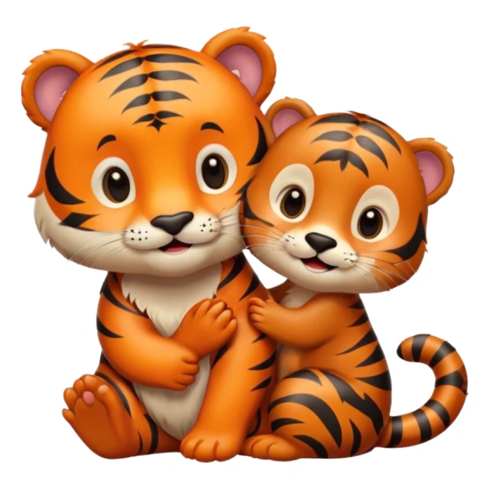 tiger and little otter in love sticker