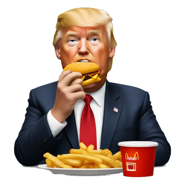 Donald trump eating McDonalds sticker