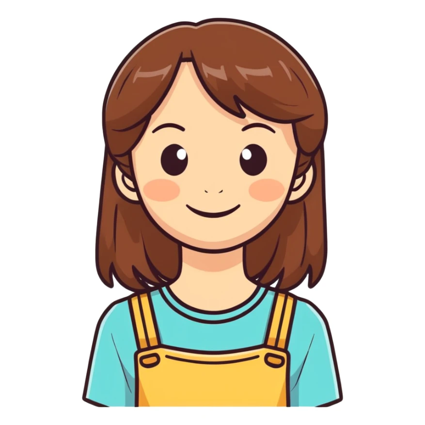 smiling girl with brown hair sticker