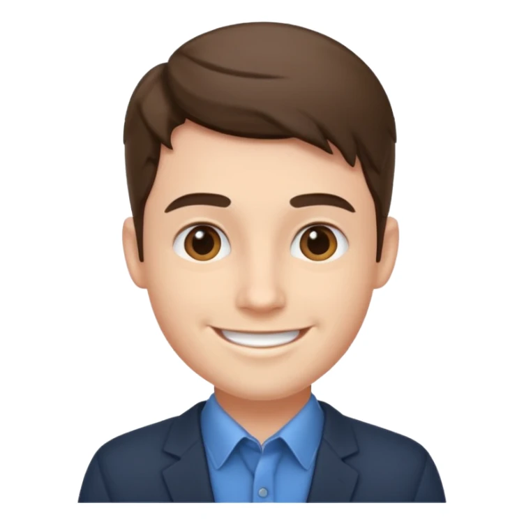 male HR assistant, smiling, no headset sticker