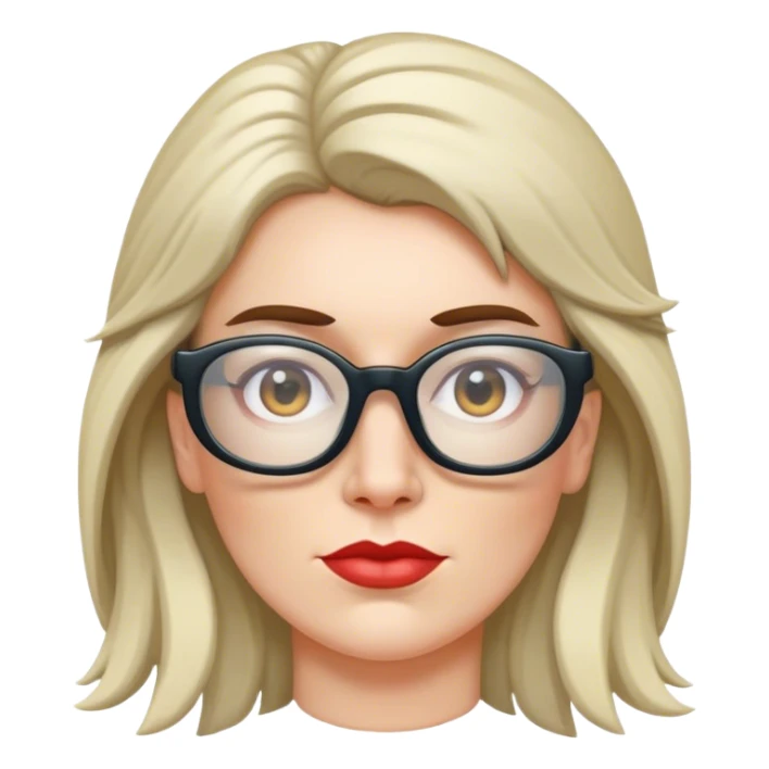 mullet white woman enormous glasses sticker