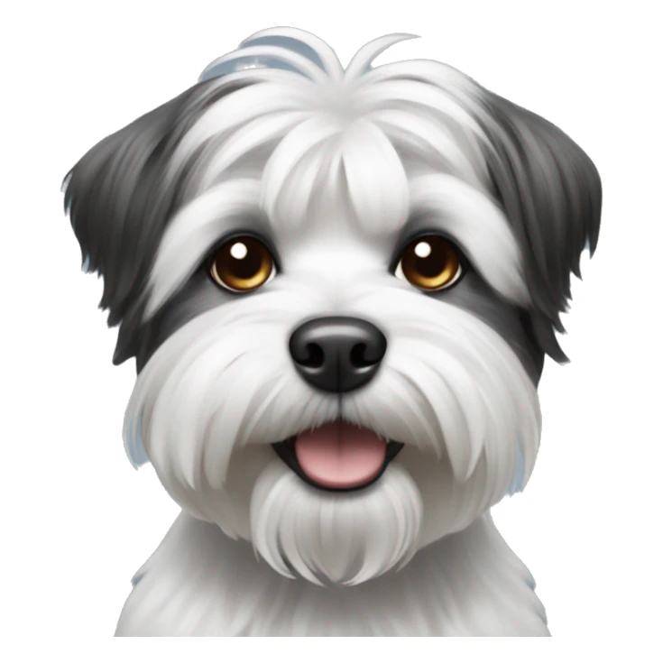 shitzu terrier black and white dog sticker