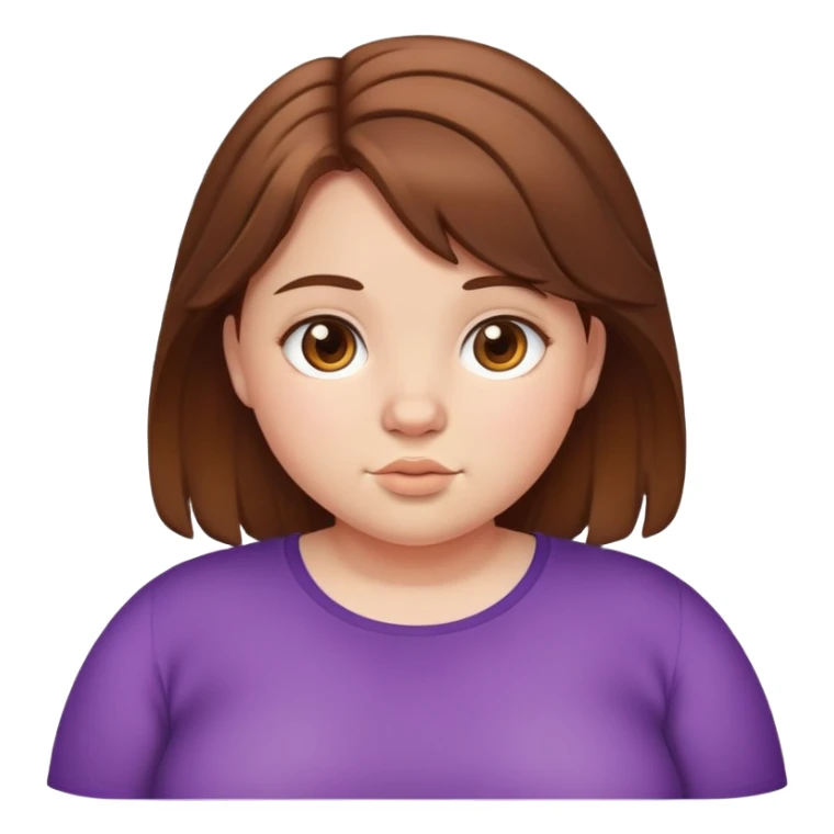 teen girl with brown hair and chubby sticker