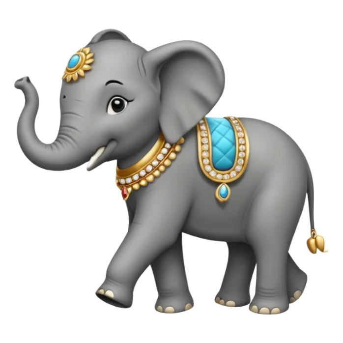 elephant walking out of target wearing jewelry sticker