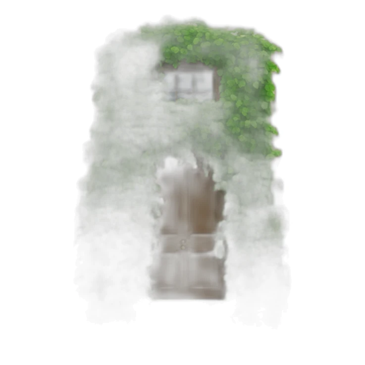 Enormous, creeping vines burst through windows and doors sticker