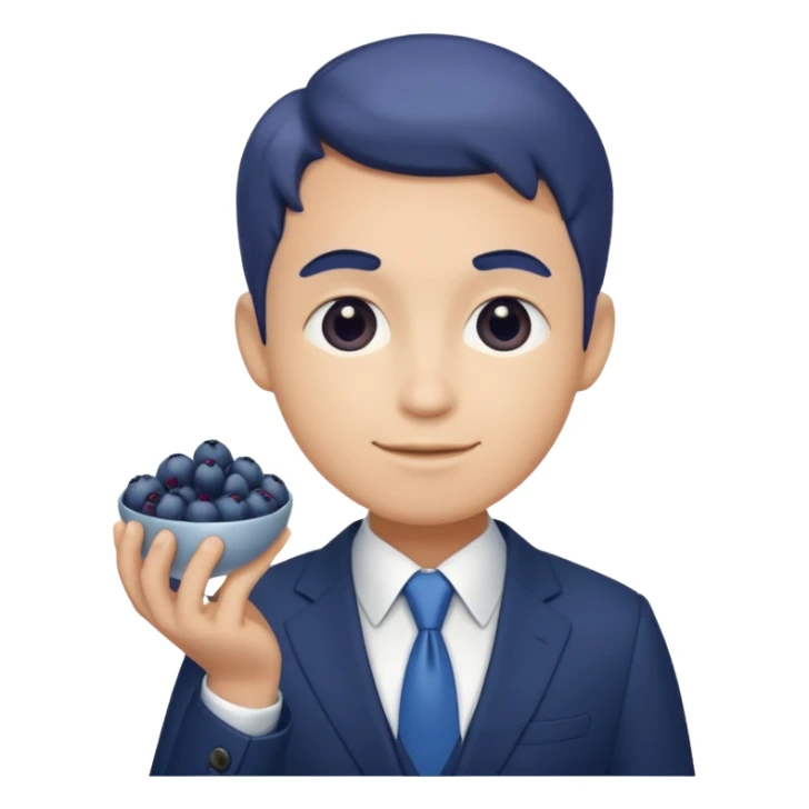 blueberries with a person in a suit sticker